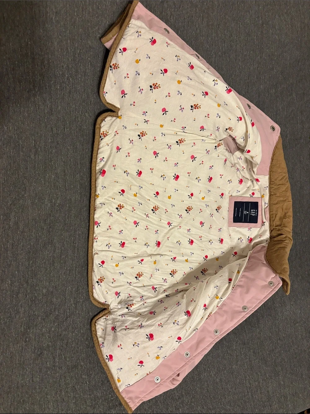 Worn once Kids Quilted Pink Jacket with Contrast Trim